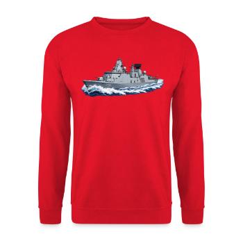 Iver Huitfeldt F361 in schneller Fahrt – personali - Unisex Pullover - Rot - Vorne - Alina (178cm) & Michal (187cm)