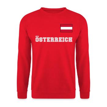 AUSTRIA Leotard Look - Flag Flag on Chest - Unisex Sweatshirt - red - Front - Alina (178cm) & Michal (187cm)