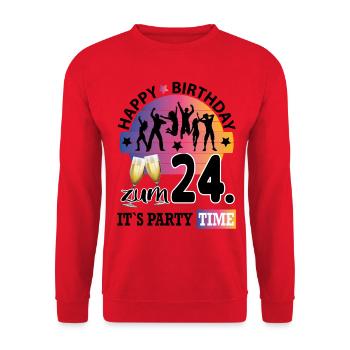 Geburtstag 24 Party People Fete Dancing Tanzen - Unisex Pullover - Rot - Vorne - Alina (178cm) & Michal (187cm)