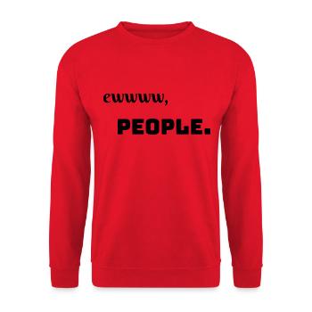 J’aime les vêtements / Ewww people - Sweat-shirt Unisexe - rouge - Devant - Alina (178cm) & Michal (187cm)