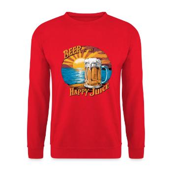 don´t worry Bier happy - Unisex Pullover - Rot - Vorne - Alina (178cm) & Michal (187cm)