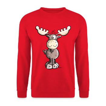 Wapitis douces - Sweat-shirt Unisexe - rouge - Devant - Alina (178cm) & Michal (187cm)