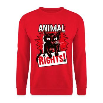DROITS DES ANIMAUX - Sweat-shirt Unisexe - rouge - Devant - Alina (178cm) & Michal (187cm)