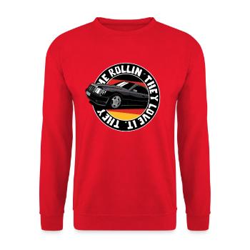 Vous me voyez conduire dans ma voiture - Sweat-shirt Unisexe - rouge - Devant - Alina (178cm) & Michal (187cm)