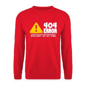 Computer and programmer geek. 404 Errors - Unisex Sweatshirt - red - Front - Alina (178cm) & Michal (187cm)