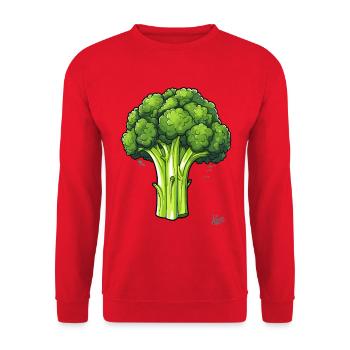 The big, bad broccoli - Unisex Sweatshirt - red - Front - Alina (178cm) & Michal (187cm)