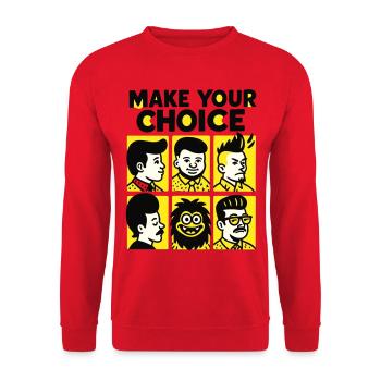 Choice of hairstyle - Unisex Sweatshirt - red - Front - Alina (178cm) & Michal (187cm)