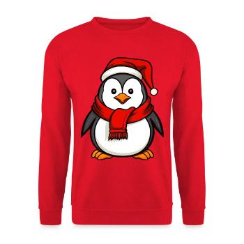 Penguins Christmas - Unisex Sweatshirt - red - Front - Alina (178cm) & Michal (187cm)