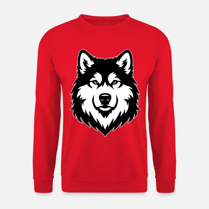 Alaskan Malamute black white - Unisex Sweatshirt - red