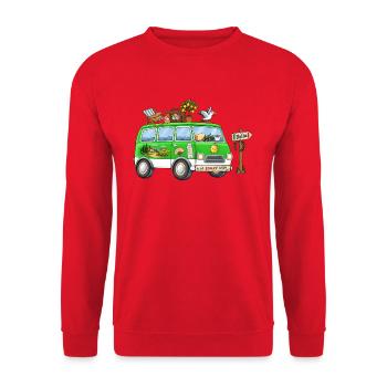 Italien Camper Wohnmobil - Unisex Pullover - Rot - Vorne - Alina (178cm) & Michal (187cm)