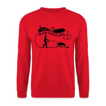 Mantrailing Skyline Frau Personalisierbar! - Unisex Pullover - Rot - Vorne - Alina (178cm) & Michal (187cm)