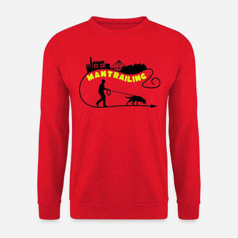 Mantrailing Skyline Mann Personalisierbar! - Unisex Pullover - Rot
