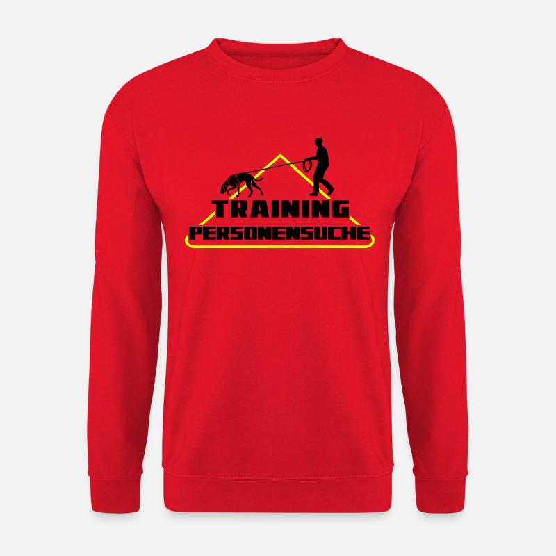 TRAINING PERSONENSUCHE JAGDHUND Mann - Unisex Pullover - Rot