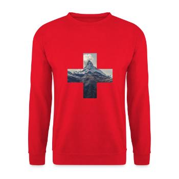 Schweiz Matterhorn - Unisex Pullover - Rot - Vorne - Alina (178cm) & Michal (187cm)