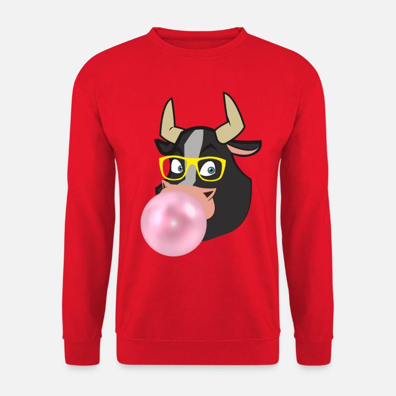 TAUREAU CHEWING-GUM LUNETTE Geschenkidee - Unisex Pullover - Rot