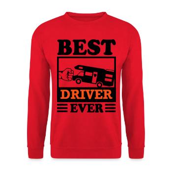 Campingbus Campingwagen Reisemobil Fahrer Camper - Unisex Pullover - Rot - Vorne - Alina (178cm) & Michal (187cm)