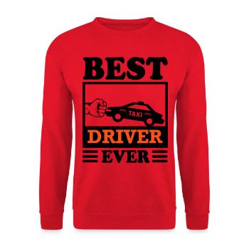 Taxi Taxifahrer Driver Best Transport - Unisex Pullover - Rot - Vorne - Alina (178cm) & Michal (187cm)
