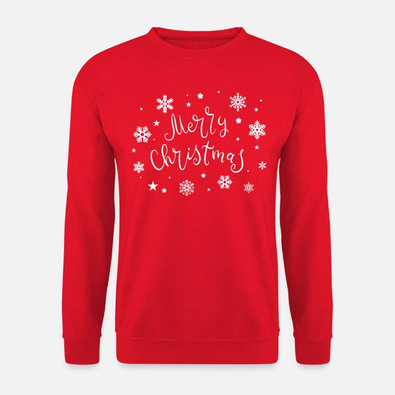 Merry Christmas Weihnachten Schneeflocken Geschenk - Unisex Pullover - Rot
