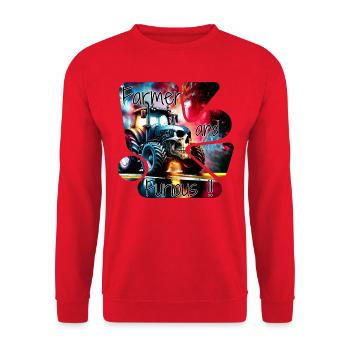Tractor furious and farmer farmer - Unisex Sweatshirt - red - Front - Alina (178cm) & Michal (187cm)