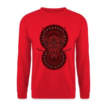 2024 Kaleidoscope Dragon 73 - Unisex Sweatshirt - red - Front - Alina (178cm) & Michal (187cm)