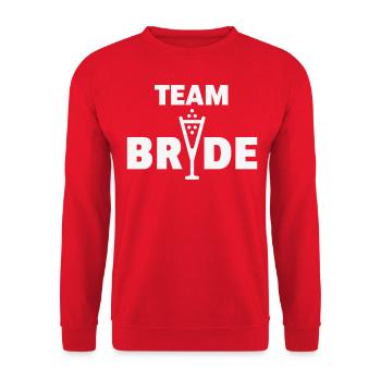 Team Bride Bubbly (Hen Night Bachelorette Party W) - Unisex Sweatshirt - red - Front - Alina (178cm) & Michal (187cm)
