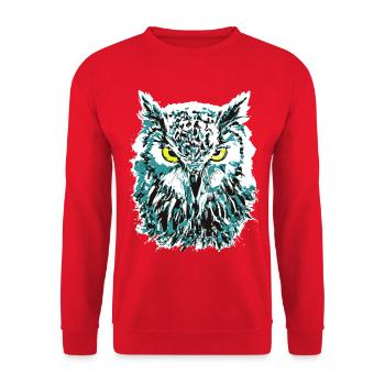 Colorful Owl - Owl Head - Owl - Colorful Owl - Unisex Sweatshirt - red - Front - Alina (178cm) & Michal (187cm)
