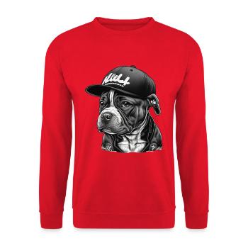 Bulldog Streetwear Cap Black - Unisex Sweatshirt - red - Front - Alina (178cm) & Michal (187cm)