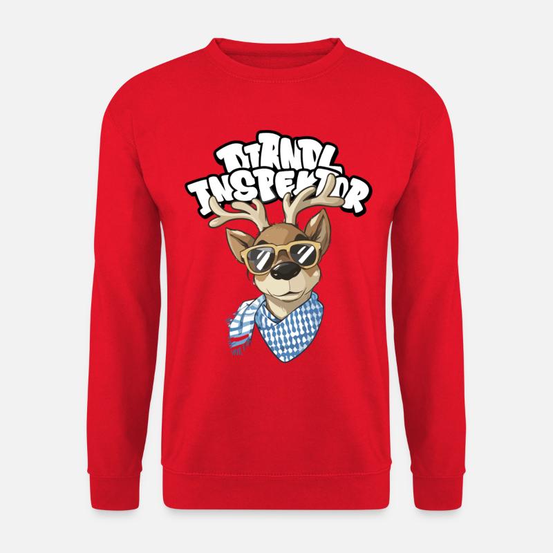 Rentier Dirndl Inspektor Trachtenshirt - Unisex Pullover - Rot