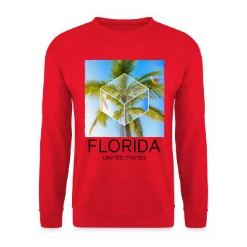 Florida USA Miami America Summer Palm Trees Beach - Unisex Sweatshirt - red - Front - Alina (178cm) & Michal (187cm)