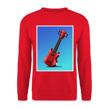 Cartoon-Gitarrenplakat - Unisex Pullover - Rot - Vorne - Alina (178cm) & Michal (187cm)