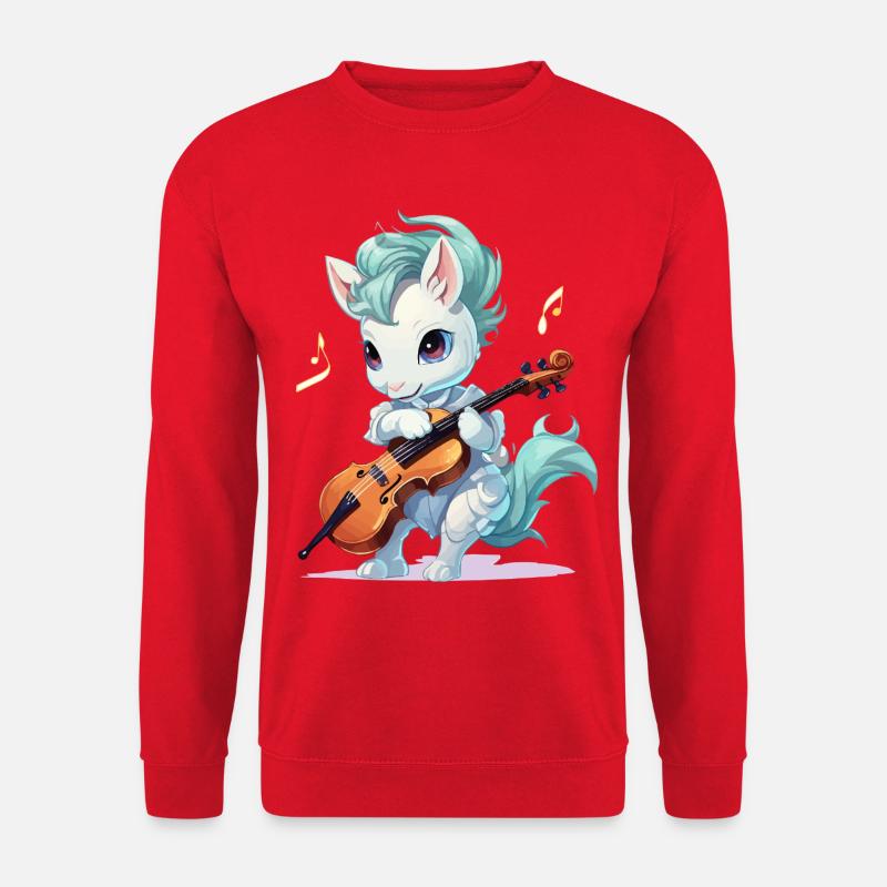 Musikpony mit Violine - Unisex Pullover - Rot