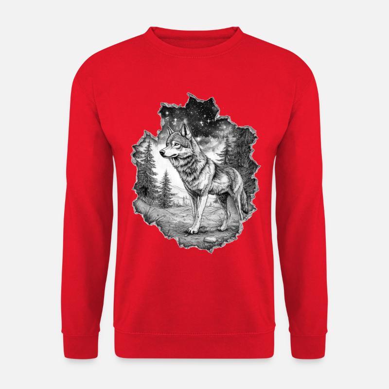 Wolf - Unisex Sweatshirt - red