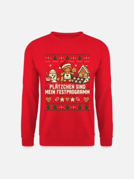 Plätzchen sind mein Festprogramm - Unisex Pullover - Rot