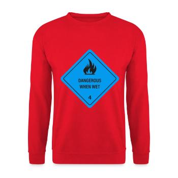 Nass und in Flammen! - Unisex Pullover - Rot - Vorne - Alina (178cm) & Michal (187cm)