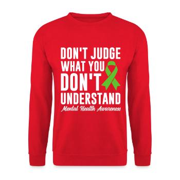 Don't Judge What You Don't Understand Green - Unisex Sweatshirt - red - Front - Alina (178cm) & Michal (187cm)