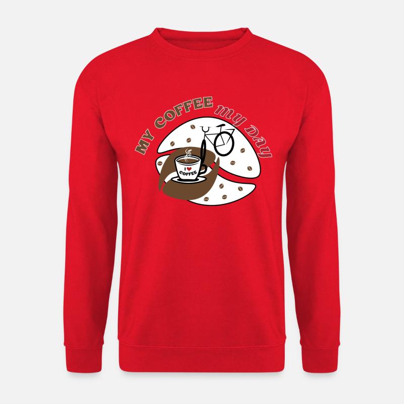 Kaffee und Fahrrad - Unisex Pullover - Rot