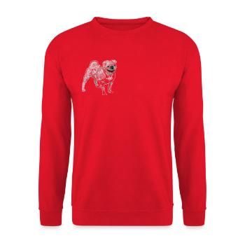 Mops - Unisex Pullover - Rot - Vorne - Alina (178cm) & Michal (187cm)