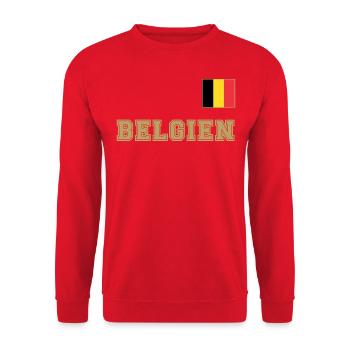 Belgium Jersey Look - National Flag Flag Flag - Unisex Sweatshirt - red - Front - Alina (178cm) & Michal (187cm)