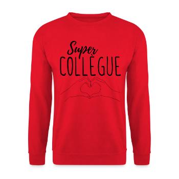 Super collègue cœur avec les mains - Sweat-shirt Unisexe - rouge - Devant - Alina (178cm) & Michal (187cm)