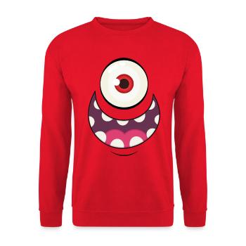 Monster Face 2 - Unisex Sweatshirt - red - Front - Alina (178cm) & Michal (187cm)