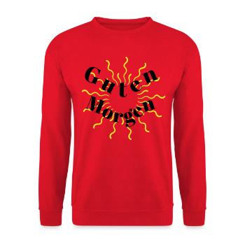 Guten Morgen - Unisex Pullover - Rot - Vorne - Alina (178cm) & Michal (187cm)