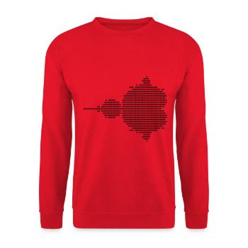 Mandelbrot Ascii - schwarz - Unisex Pullover - Rot - Vorne - Alina (178cm) & Michal (187cm)