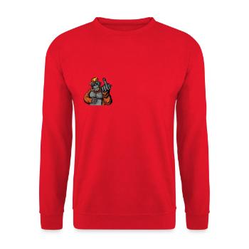 Nugget Affe - Unisex Pullover - Rot - Vorne - Alina (178cm) & Michal (187cm)
