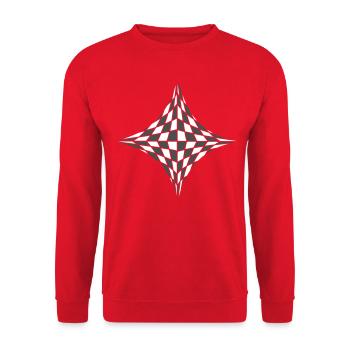 Square in optical illusion - Unisex Sweatshirt - red - Front - Alina (178cm) & Michal (187cm)