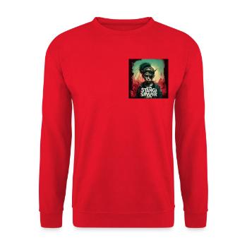 strange new world in Cyber Punk - Unisex Sweatshirt - red - Front - Alina (178cm) & Michal (187cm)