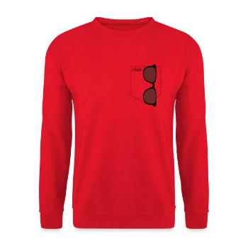 Lunettes poche poitrine oeil frais plein gras - Sweat-shirt Unisexe - rouge - Devant - Alina (178cm) & Michal (187cm)