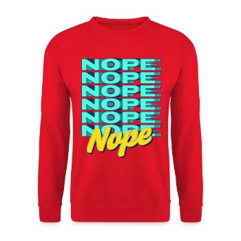 NOPE – Bold & Sassy Statement - Unisex Pullover - Rot - Vorne - Alina (178cm) & Michal (187cm)