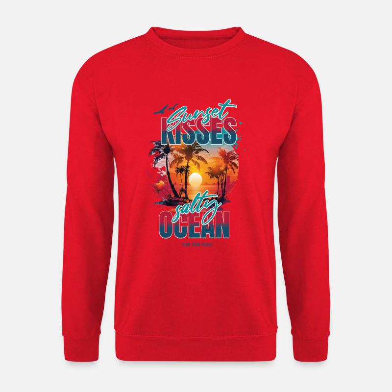 Sonnenuntergang am Meer Design - Unisex Pullover - Rot
