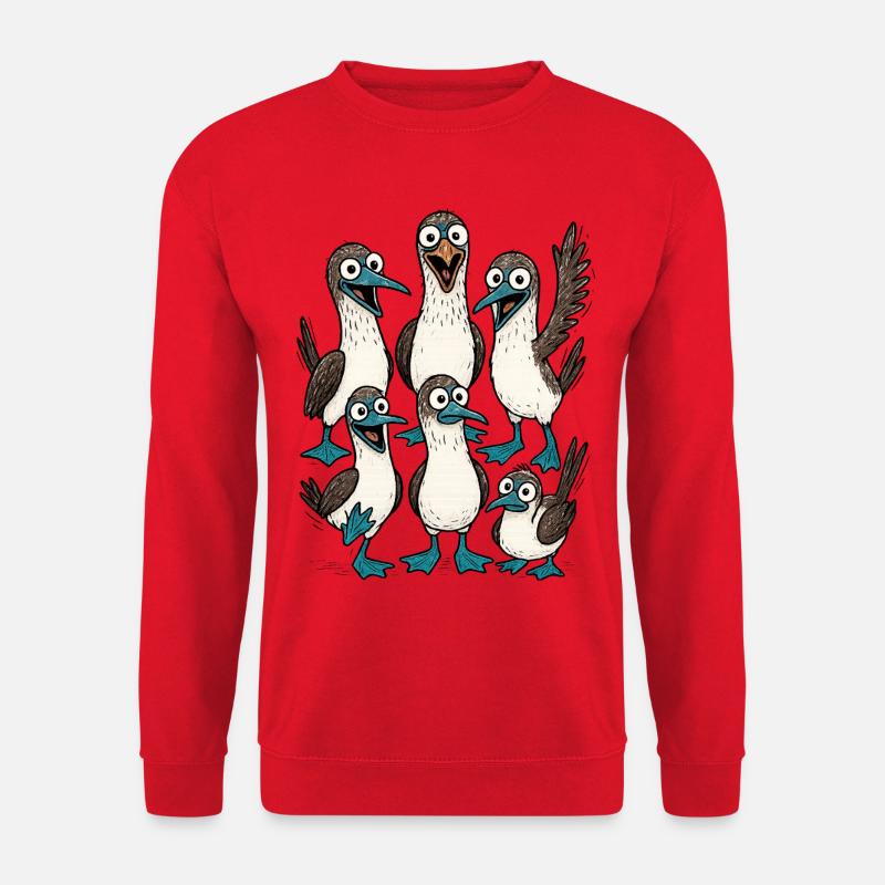 Lustige Seevogel Cartoon Illustration - Unisex Pullover - Rot