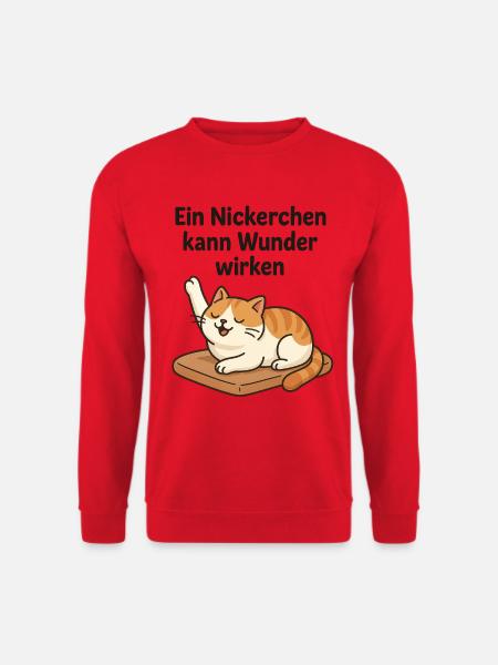 Witziges Kätzchen Nickerchen - Unisex Pullover - Rot